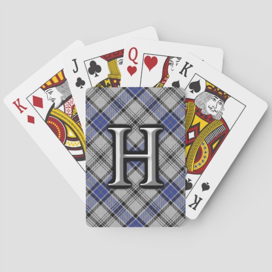 Scottish Clan Hannay Letter H Monogram Tartan Deck Pokerkaarten (Achterkant)