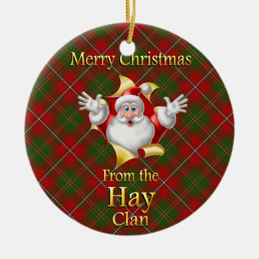 Scottish Clan Hay Kerstversier Keramisch Ornament (Voorkant)