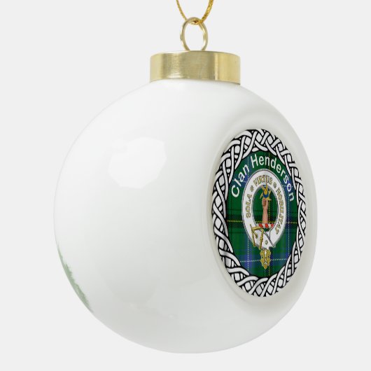 Scottish Clan Henderson Old Tartan and Crest Keramische Bal Ornament (Links)