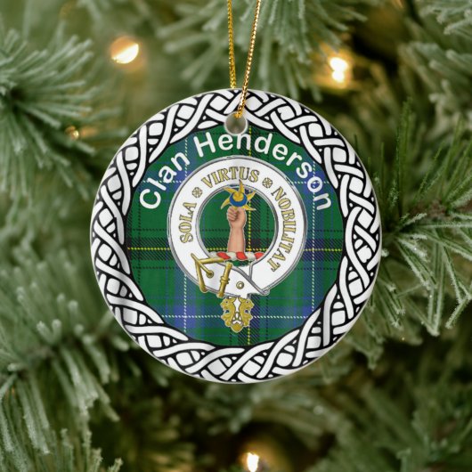Scottish Clan Henderson Tartan en Crest Keramisch Ornament (Boom)