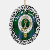 Scottish Clan Henderson Tartan en Crest Keramisch Ornament (Rechts)