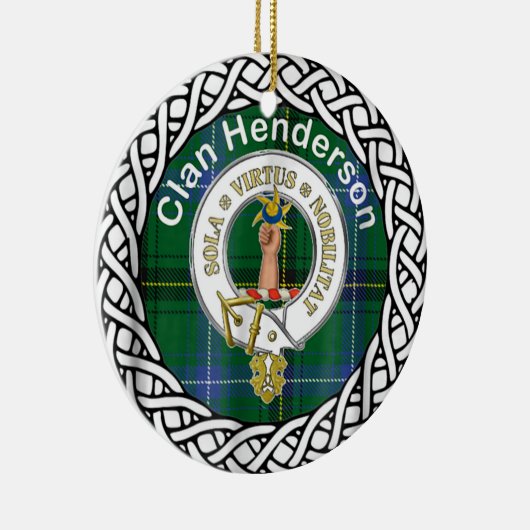 Scottish Clan Henderson Tartan en Crest Keramisch Ornament (Rechts)