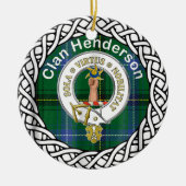 Scottish Clan Henderson Tartan en Crest Keramisch Ornament (Voorkant)