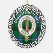Scottish Clan Henderson Tartan en Crest Keramisch Ornament (Links)