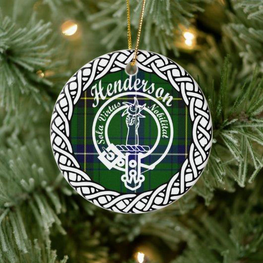 Scottish Clan Henderson Tartan en Crest Keramisch Ornament (Boom)