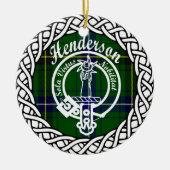 Scottish Clan Henderson Tartan en Crest Keramisch Ornament (Voorkant)