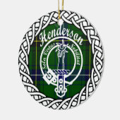 Scottish Clan Henderson Tartan en Crest Keramisch Ornament (Links)