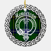 Scottish Clan Henderson Tartan en Crest Keramisch Ornament (Achterkant)