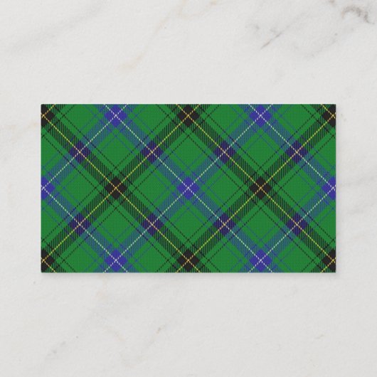 Scottish Clan Henderson Tartan Pset Visitekaartje (Achterkant)