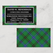 Scottish Clan Henderson Tartan Pset Visitekaartje (Voorkant / Achterkant)