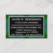 Scottish Clan Henderson Tartan Pset Visitekaartje (Voorkant)