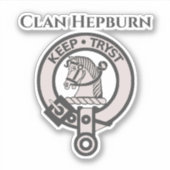 Scottish Clan Hepburn Crest Badge Sticker (Voorkant)