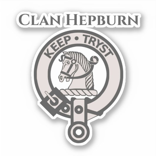 Scottish Clan Hepburn Crest Badge Sticker (Voorkant)