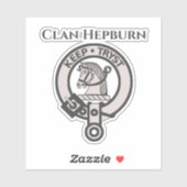 Scottish Clan Hepburn Crest Badge Sticker (Vel)