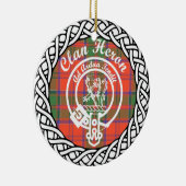 Scottish Clan Heron Tartan en Crest Keramisch Ornament (Rechts)