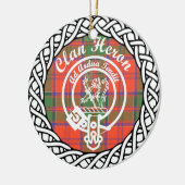 Scottish Clan Heron Tartan en Crest Keramisch Ornament (Links)