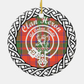 Scottish Clan Heron Tartan en Crest Keramisch Ornament (Achterkant)