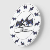 Scottish Clan Home Tartan Pset Scottie Dogs Grote Klok (Hoek)