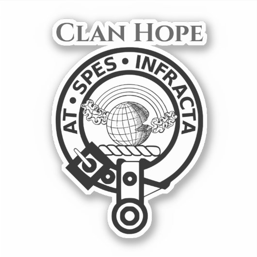 Scottish Clan Hope Crest Badge Sticker (Voorkant)