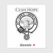 Scottish Clan Hope Crest Badge Sticker (Vel)