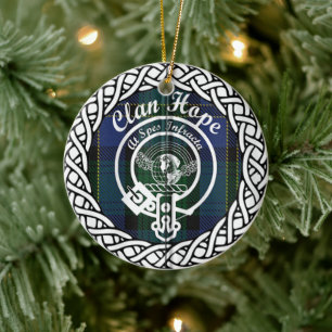 Scottish Clan Hope Tartan en Crest Keramisch Ornament