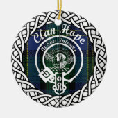 Scottish Clan Hope Tartan en Crest Keramisch Ornament (Voorkant)