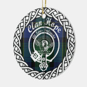 Scottish Clan Hope Tartan en Crest Keramisch Ornament (Links)