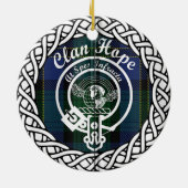 Scottish Clan Hope Tartan en Crest Keramisch Ornament (Achterkant)