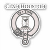 Scottish Clan Houston Crest Badge Sticker (Voorkant)