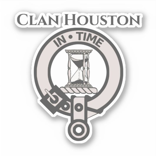 Scottish Clan Houston Crest Badge Sticker (Voorkant)