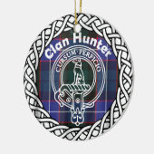Scottish Clan Hunter Tartan en Crest Keramisch Ornament (Links)