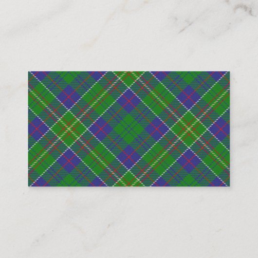 Scottish Clan Hunter Tartan Plaid Visitekaartje (Achterkant)