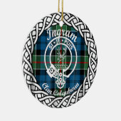 Scottish Clan Ingram Tartan en Crest Keramisch Ornament (Rechts)