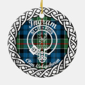 Scottish Clan Ingram Tartan en Crest Keramisch Ornament (Achterkant)