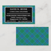 Scottish Clan Irvine Irwin Tartan Pset Visitekaartje (Voorkant / Achterkant)