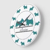 Scottish Clan Irvine Irwin Tartan Scottie Dogs Grote Klok (Hoek)