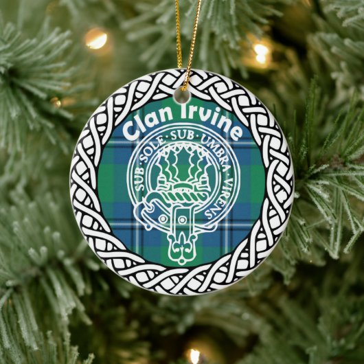 Scottish Clan Irvine Tartan en Crest Keramisch Ornament (Boom)