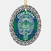 Scottish Clan Irvine Tartan en Crest Keramisch Ornament (Rechts)
