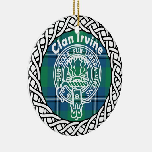 Scottish Clan Irvine Tartan en Crest Keramisch Ornament (Rechts)