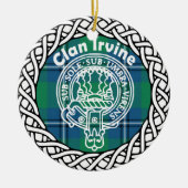 Scottish Clan Irvine Tartan en Crest Keramisch Ornament (Voorkant)