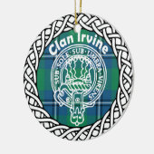 Scottish Clan Irvine Tartan en Crest Keramisch Ornament (Links)