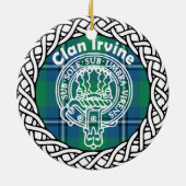 Scottish Clan Irvine Tartan en Crest Keramisch Ornament (Achterkant)