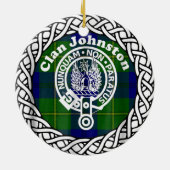Scottish Clan Johnston Tartan en Crest Keramisch Ornament (Achterkant)