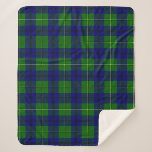 Scottish Clan Johnston Tartan Pset Sherpa Deken (Voorkant)