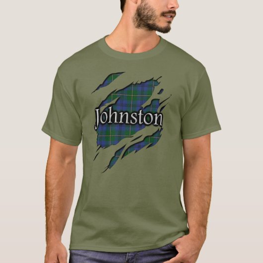 Scottish Clan Johnstone Johnston Tartan Spirit T-shirt (Voorkant)
