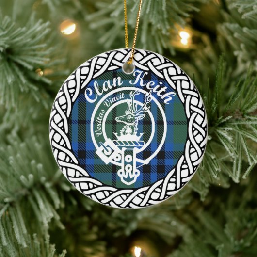 Scottish Clan Keith Tartan and Crest Keramisch Ornament (Boom)