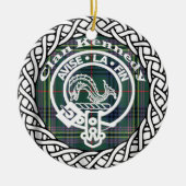 Scottish Clan Kennedy Tartan en Crest Keramisch Ornament (Voorkant)