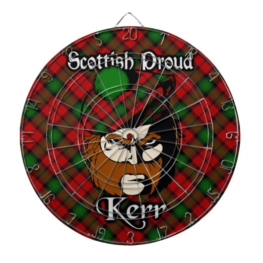 Scottish Clan Kerr Tartan Dartboard Dartbord (Voorkant)