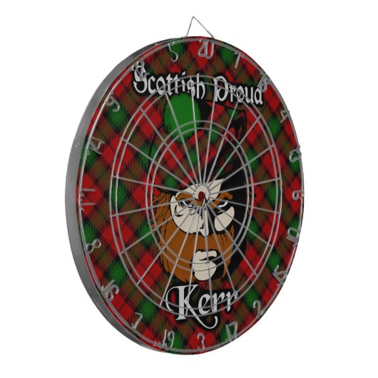 Scottish Clan Kerr Tartan Dartboard Dartbord (Voorkant Links)