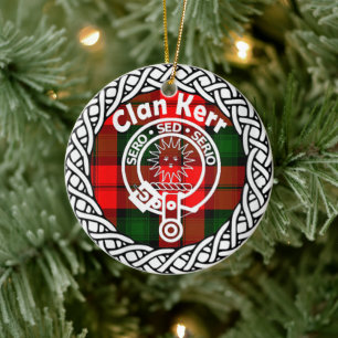 Scottish Clan Kerr Tartan en Crest Keramisch Ornament